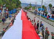 Papua Tengah Pecahkan Rekor, Betangkan Bendera Merah Putih 2023 Meter
