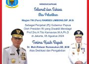 Ramses Limbong dan Rudy Sufahriadi Dilantik Jadi Pj. Gubernur Papua dan Pj Gubernur Papua Selatan