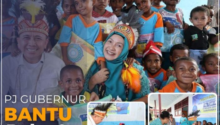 Pj Gubernur Bantu Buku dan Vitamain Anak untuk PAUD di Waropen